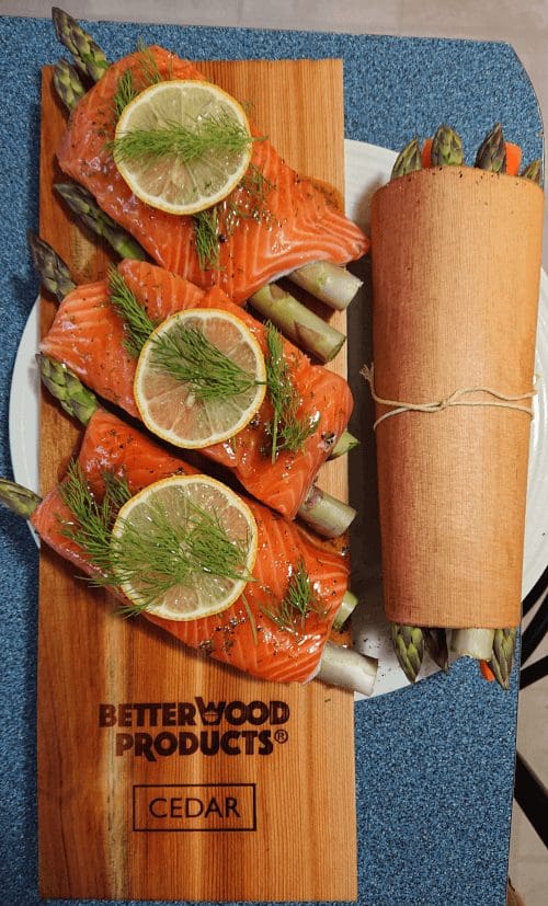 cedar planked salmon